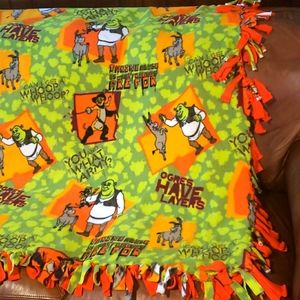 Shrek fleece taggie blanket!